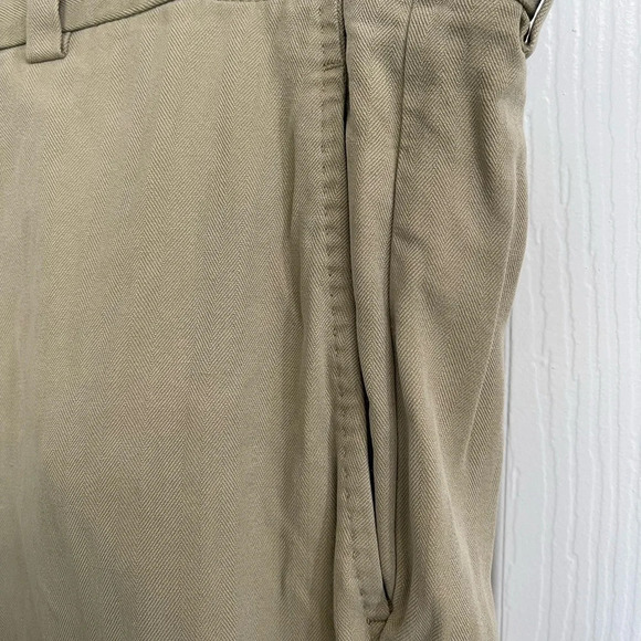 Tommy Bahama 90% Silk 10% Cotton Blend Pants Men 35x32 Biege Flat Front Tan - Picture 2 of 4